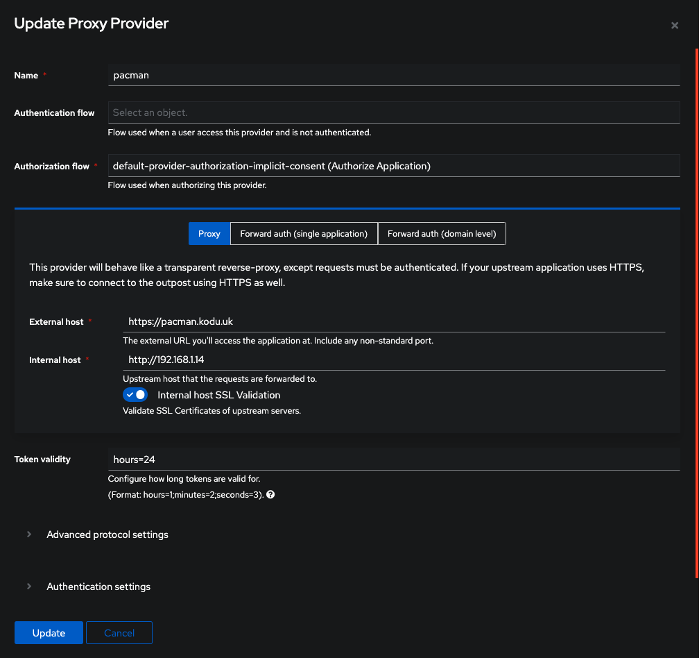 Proxy Provider Config